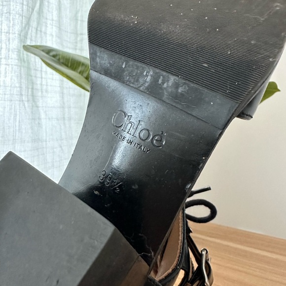 Chloe black leather Rylee open toe lace up sandal boots - size 39.5 / US 8.5 - Picture 6 of 6